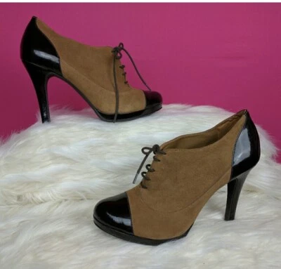 Antonio, Melani Zapato de Vestir Plataforma Marrón Gamuza con Patton, Acentos Cuero 7 Foto 1 de 4