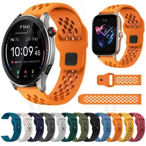 Cinturino sportivo in silicone per Huami Amazfit GTR 4 3 2 47mm 42mm GTS 4 3 2e - Foto 1 di 36