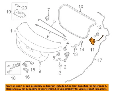 Оригинальные компоненты крышки багажника HYUNDAI 11-16 Elantra Coupe защелка 812303X010 - Изображение 1 из 2