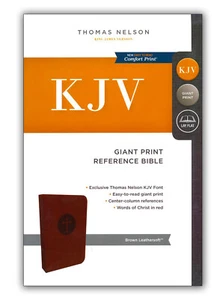GIANT PRINT KJV Reference Bible Red Letter Edition [Brown] - Picture 1 of 10