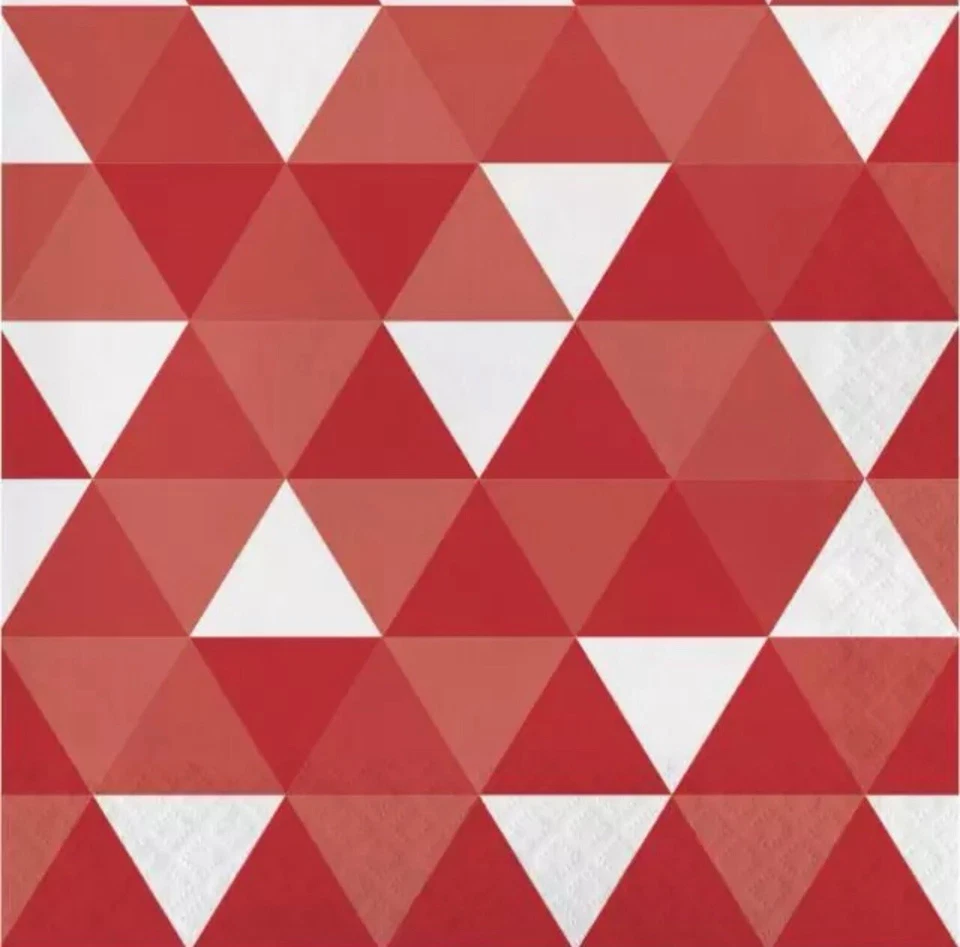 Fractal Red Lunch Napkins Paper 16 Per Pack Tableware Party Decorations Supplies - Image 1 of 1