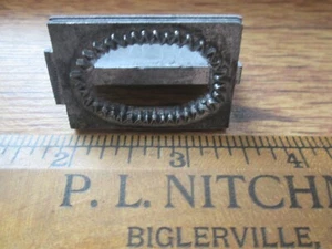 Vintage ~ Letterpress Printing Printers Printing Block ~ Fancy Oval Border - Picture 1 of 4