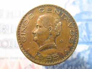 Messico 5 Centavos 1955 Moneta Moneta Mondiale bh7k - Foto 1 di 2