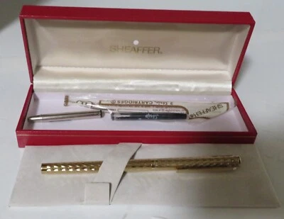 SHEAFFER Pluma Estilográfica 71 FINE FASHION Juego de Electroplatos Dorados En Caja Bonito Usado Foto 1 de 4