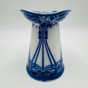Antique Art Nouveau Royal Doulton Aubrey Flow Blue Vase England READ REPAIRED - Picture 1 of 13