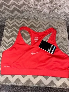 NEW Nike Pro Sports Bra Womens Orange L Dri Fit Athletic Training Gym Active - Picture 1 of 4