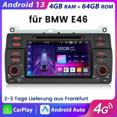 4G 7" Android 13 Autoradio CarPlay 8-Kern GPS DAB+ 64GB für BMW E46 Rover MG ZT  - Bild 1 von 4