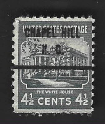 Scott# 809 4 1/2c WHITE HOUSE Precancel - CHAPEL HILL N.C. ~ (A-6) - Image 1 of 2