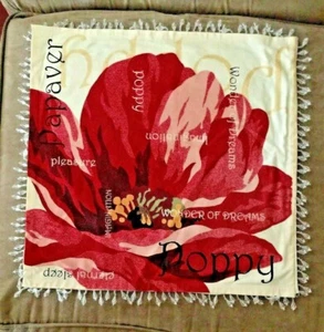 POPPY Floral Placemat Beaded Cotton Bible Study-Tea-Luncheon Christian PRETTY - Picture 1 of 1