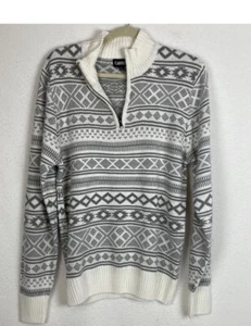 Gray and white geometric pattern men’s sweater size Large - Picture 1 of 5