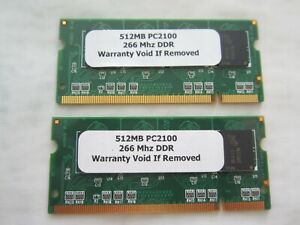 2 x 512mb 266 DDR PC 2100  Laptop Memory. 