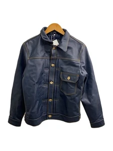 Gabriel/Leather Jacket Blouson/L/Cowhide/Nvy 1918 - Picture 1 of 5