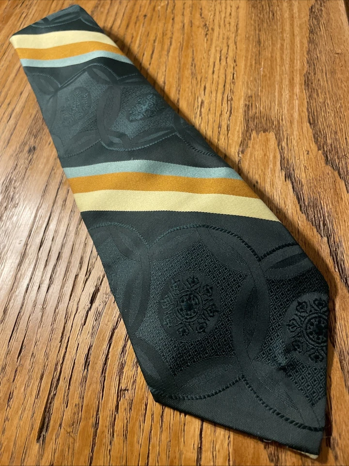 Corbata Mod de Poliéster Regal Vintage Años 60 70 Disco Rayas Anchas Hecha en Unión Retro Foto 1 de 4