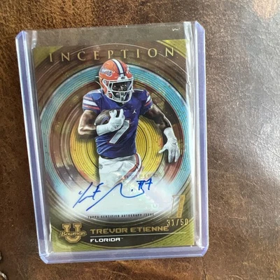 2023 Topps #BIA-TE Trevor Etienne Inception Bowman U signed print run 31/50 - Image 1 of 2