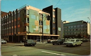 Postal de colección de los años 60 Youngstown, Ohio CONSTRUCCIÓN DE ARTES LEGALES vista a la calle/sin usar - Imagen 1 de 2