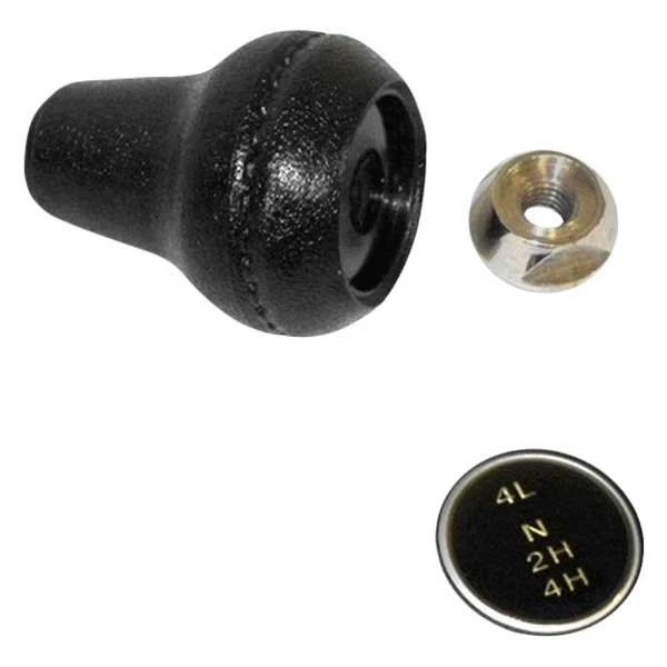 For Jeep CJ7 1980-1986 Crown Black Transfer Case Shift Knob Kit - Image 1 of 1