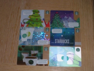 Starbucks Romania   6 different new and used collectible gift cards - Image 1 of 2