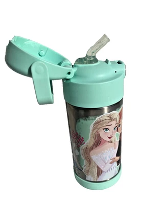 Botella de agua congelada THERMOS FUNTAINER para niña Elsa & Ana con pajita aislada 12 OZ Foto 1 de 4