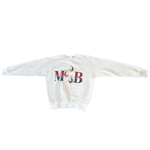 Suéter Myrtle Beach Vintage Años 90 Cuello Redondo Blanco Hecho en EE. UU. Mediano - Imagen 1 de 5