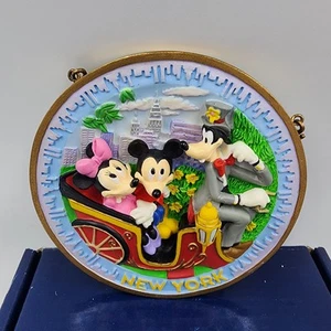 3D Minnie Mickey Mouse Goofy Carriage Ride 4” Collectible Relief Plate  Disney - Picture 1 of 4