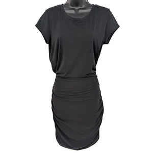 Athleta gerafftes Shirtkleid Damen Gr. M Stretch figurbetont Freizeit Reise Athleisure - Bild 1 von 7