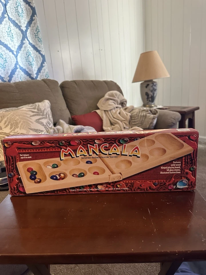 Juego de Coleccionar Gemas Mancala de Pressman con Tablero de Madera 1997 Completo Foto 1 de 4