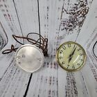 Vintage American Time 4" Bubble Glass Clock Face And Backing W/Old Cord (Unteste