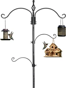 83 Inch Bird Feeder Pole Shepherd Hooks for Bird Feeders,Bird Feeding Station Ki - Picture 1 of 12