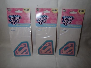 Vintage Car Air Fresheners Supergirl DC Comics Vanilla Scent Sealed Lot 3 each - Picture 1 of 8
