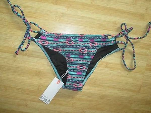 NEW* Billabong String BIKINI BOTTOMS SWIMSUIT Size S $35 Retail Green Purple - Picture 1 of 2