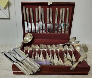 173pc Lady Doris Silver Plated Flatware Wm Rogers Princess 1900-1940 Serving Pcs - Picture 1 of 12