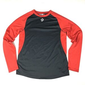DeMarini Mens Size Small CoMotion Game Day Long Sleeve Grey Red T-Shirt 