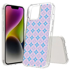 For Apple iPhone (16,15,14,13,12,SE),Slim Cover,Blue X Circle Print,USA - Picture 1 of 28