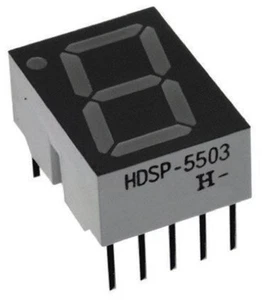 1 x Broadcom HDSP-5503 7-Segment LED-Anzeige, CC rot 3.7 MCD RH DP 14.2MM - Bild 1 von 2
