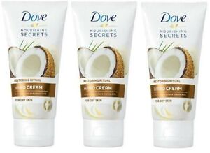 Dove Hand Cream Restoring Ritual Coconut Oil Dry Skin Care 75ml Pack of 3