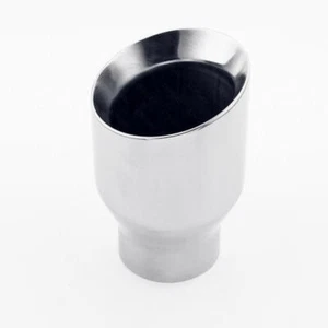 Dual Wall 4 1/2 inch Out 3 inch Inlet Angle Cut Stainless Steel Exhaust Tip - Picture 1 of 5