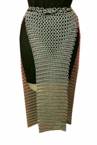 10 mm Falda Chainmail con tope de aluminio (falda longitud 25 pulgadas) CM012 - Imagen 1 de 3