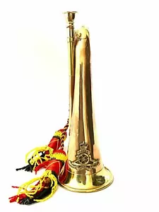 MILITÄR KUPFER & MESSING KÖNIGLICHES HORN KRONENABZEICHEN MIT TESSELN - Bild 1 von 5