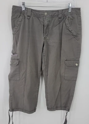 Pantalones Eddie Bauer Mujer 12 Gris Carga Corto Desgarro Senderismo Aire Libre Gorpcore Foto 1 de 4
