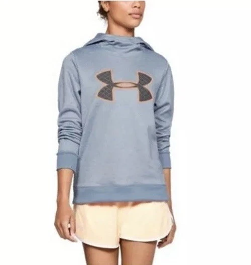Under Armour Womens UA Fleece Big Logo Hoodie Gray Small S 1317891 421