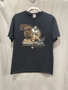 Vintage New Orleans Saints Reggie Bush T-Shirt Mens Large L Rap Big Face NFL Y2K