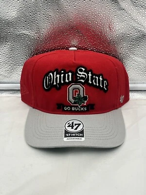 Chapéu Snapback Ajustável Ohio State Buckeyes NCAA '47 Marca Vermelho TT Hitch Script - Imagem 1 de 4