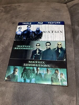 The Matrix TRIPLE FEATURE Matrix/Reloaded/Revolutions Blu-ray Set Orig Slipcover - Image 1 of 3