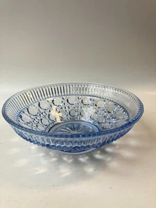 Vintage Federal Glass Blue Windsor Button and Cane Pressed Glass Bowl - Picture 1 of 5