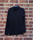 Vintage black 90s tshirt turtleneck top plain long sleeved roll neck jumper soft