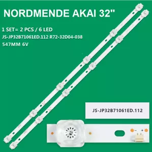 KIT 2 BARRE STRIP 6 LED TV NORDMENDE JS-JP32B71061ED.112 R72-32D04-038 - Foto 1 di 1