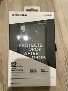 Tech21 Evo Check FlexShock Case For Apple iPhone Xs / X - Smokey Black - Picture 1 of 3