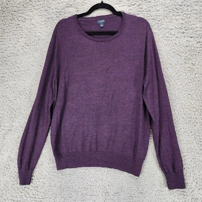 J. Suéter Crew Para Hombre Grande Púrpura Mezcla Lana Manga Larga Pullover Foto 1 de 4