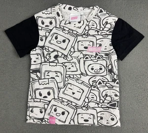 LANKYBOX Shirt Graphic Black White Unisex Kids Short Sleeved Lanky Box  YXS XS - Picture 1 of 9