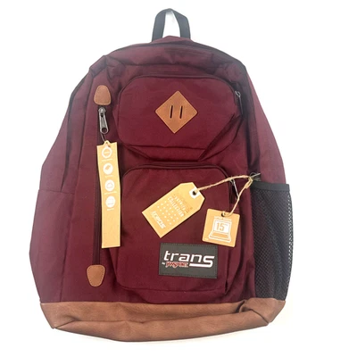 Mochila organizadora Trans by JanSport roja rusa/marrón/borgoña, 15” portátil NUEVA Foto 1 de 4